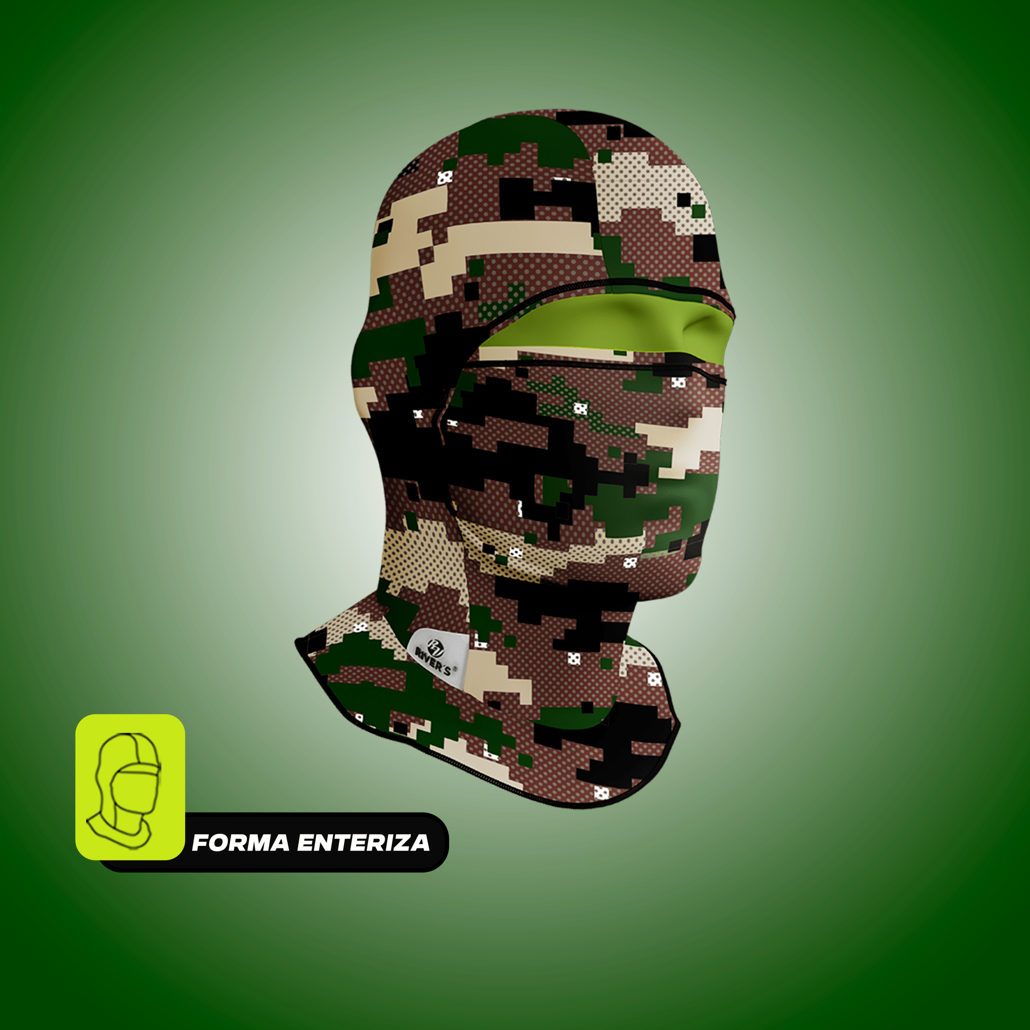 BALACLAVA RIVERS® Camuflaje pixelado verde - River´s Colombia PasamontañasRIVERS®BALACLAVA RIVERS® Camuflaje pixelado verde - River´s Colombia