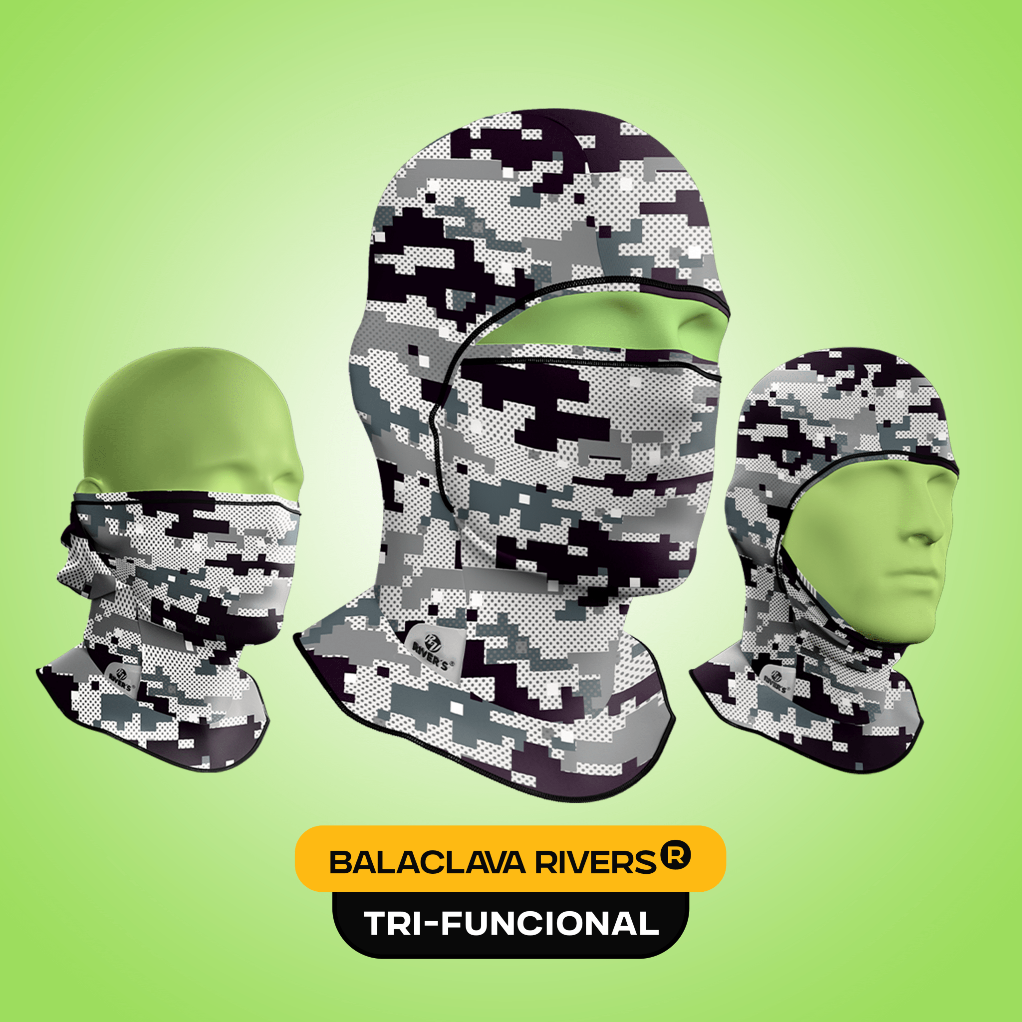 BALACLAVA RIVERS® Camuflaje pixelado gris - River´s Colombia PasamontañasRIVERS®BALACLAVA RIVERS® Camuflaje pixelado gris - River´s Colombia