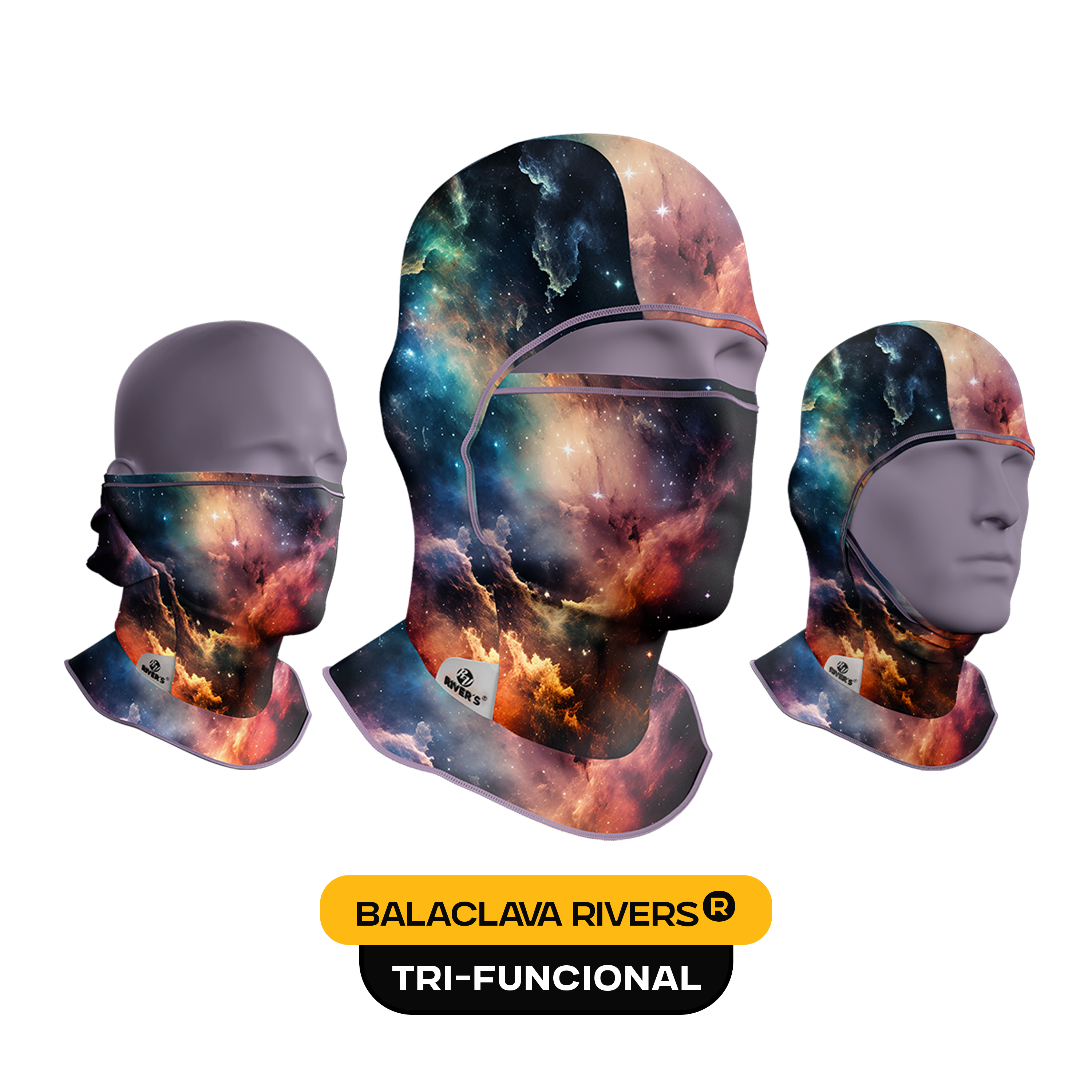 Balaclava Tri-Funcional Rivers® Nebulosa Cósmica