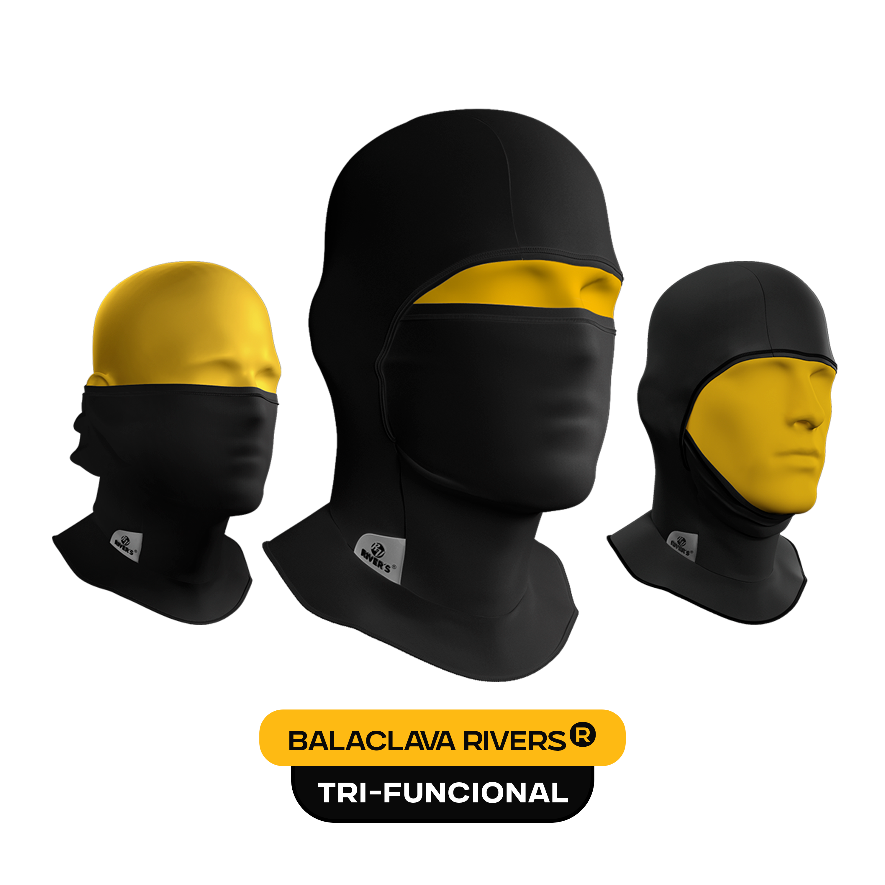 Balaclavas RIVER'S® COLOR SÓLIDO NEGRO
