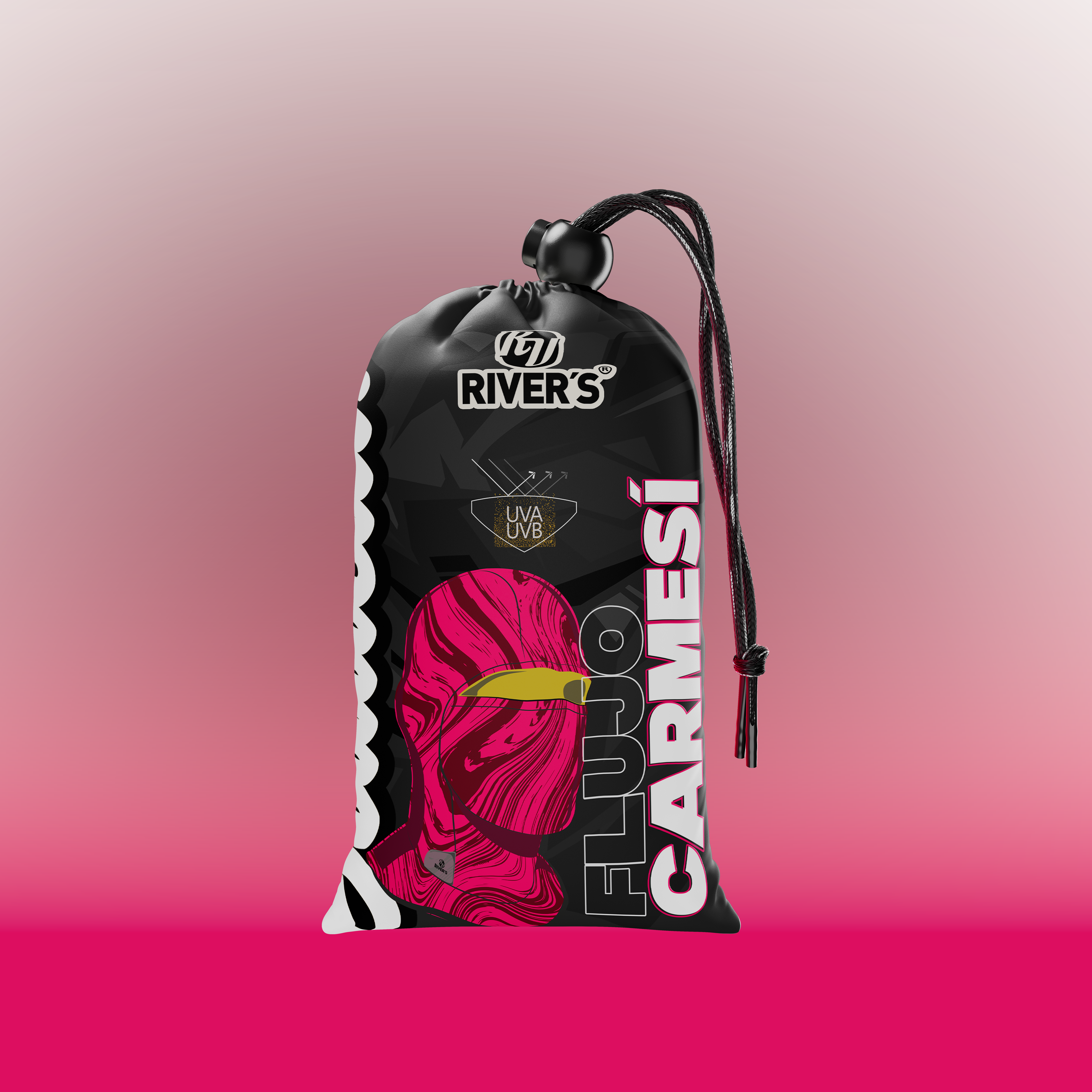 Balaclava Tri-Funcional Rivers® Flujo Carmesí