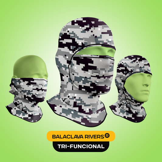 BALACLAVA RIVERS®   Camuflaje pixelado gris