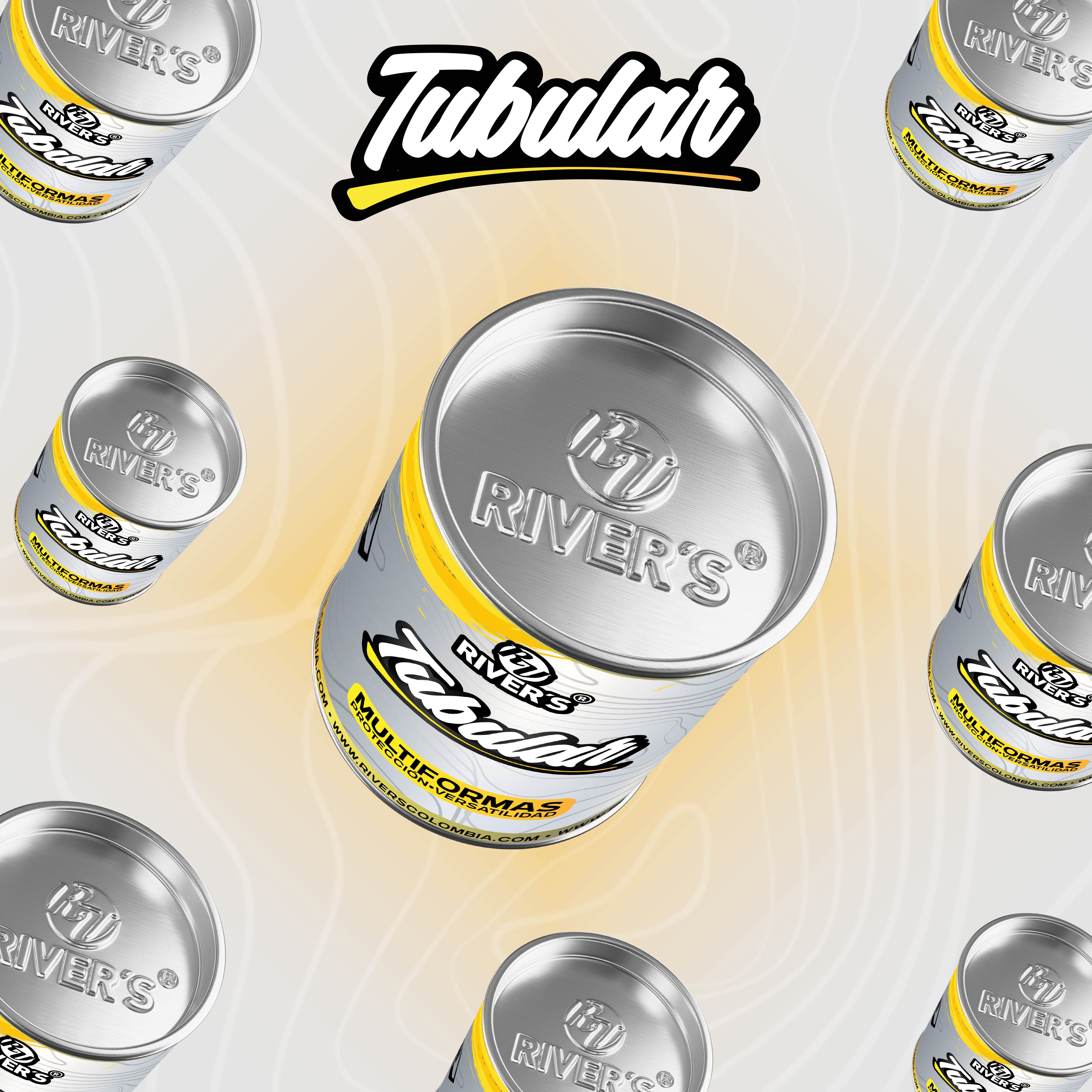 Tubular Rivers® Negro Sólido