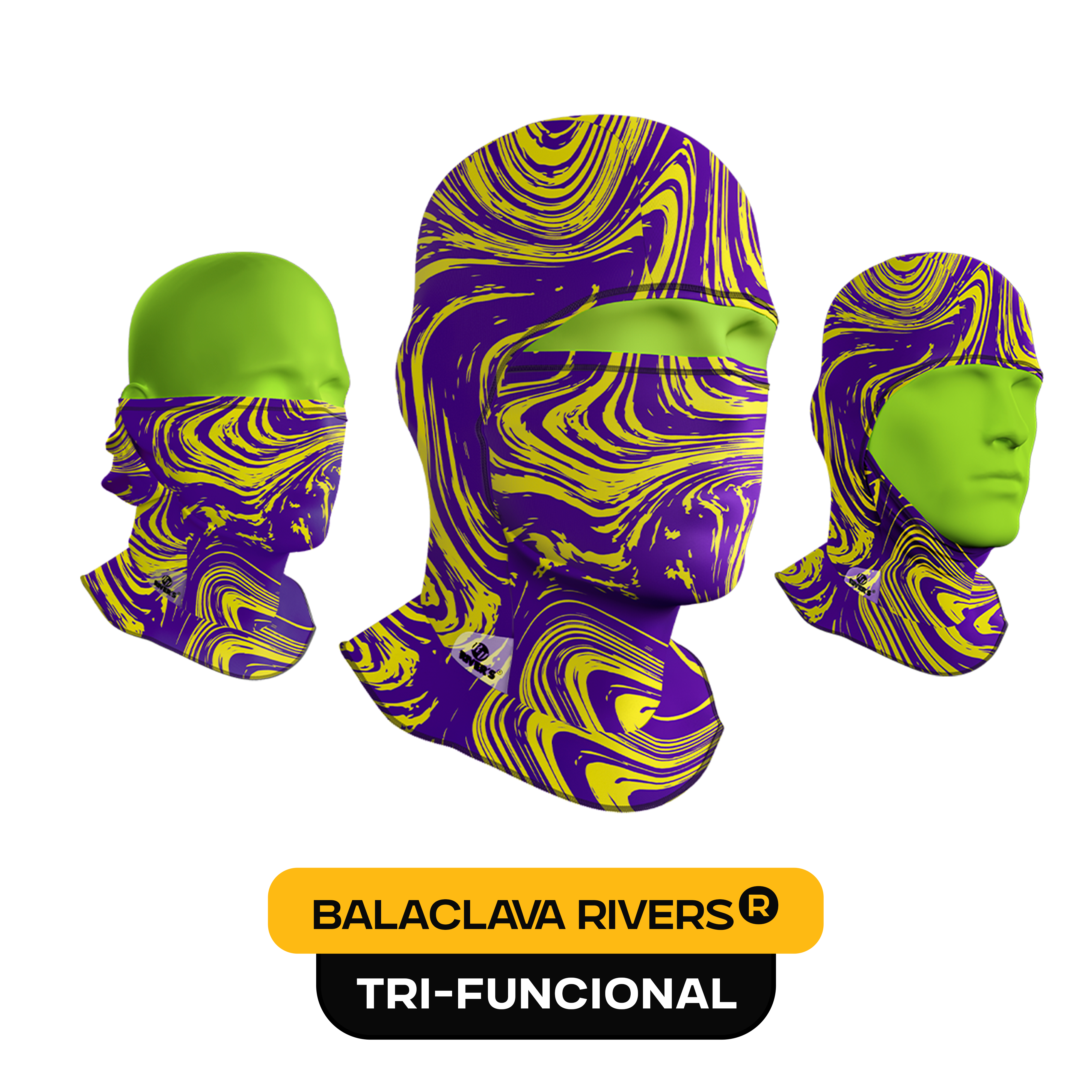 Balaclava Tri-Funcional Rivers® Flujo Bicolor