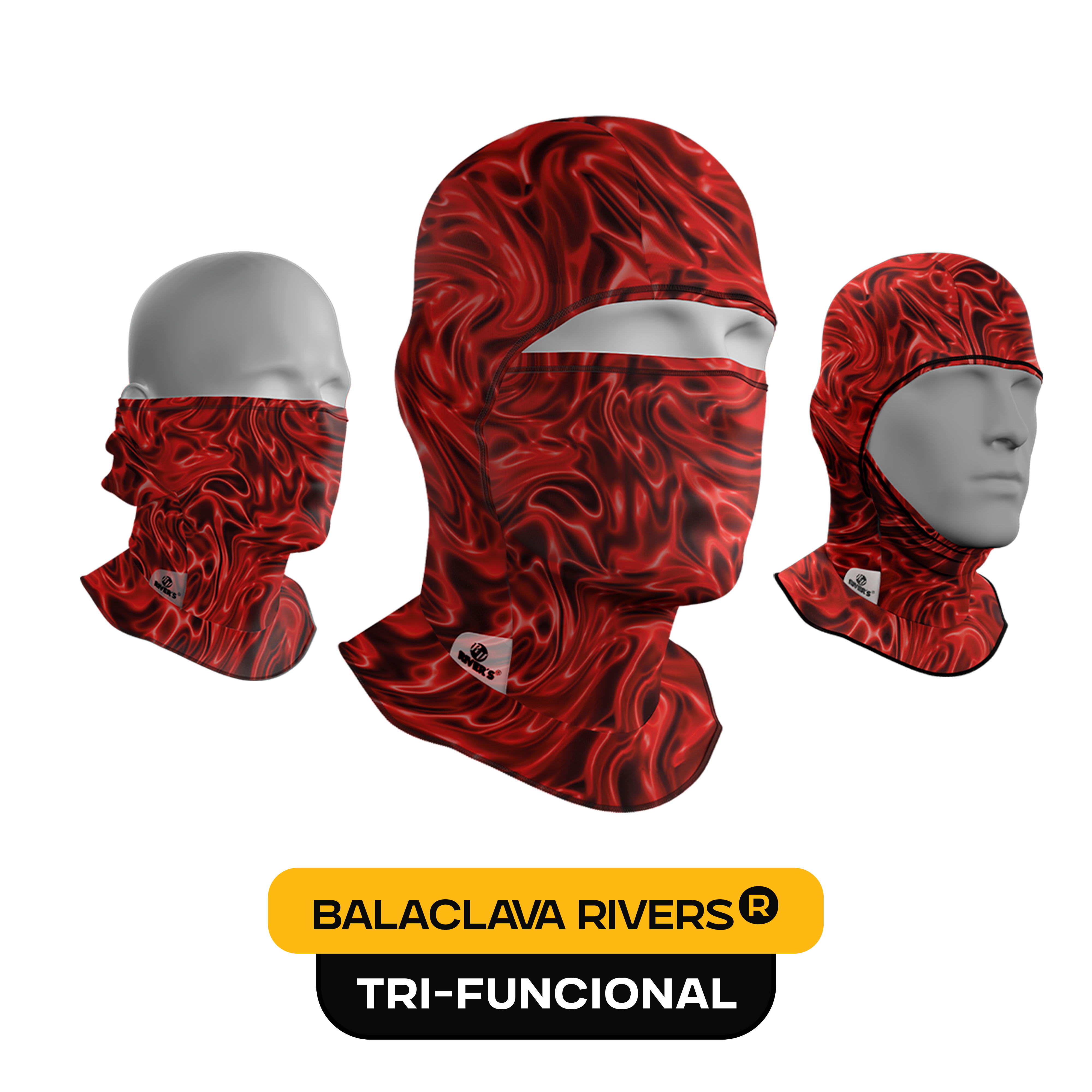 Balaclava Tri-Funcional Rivers® Flujo Ígneo