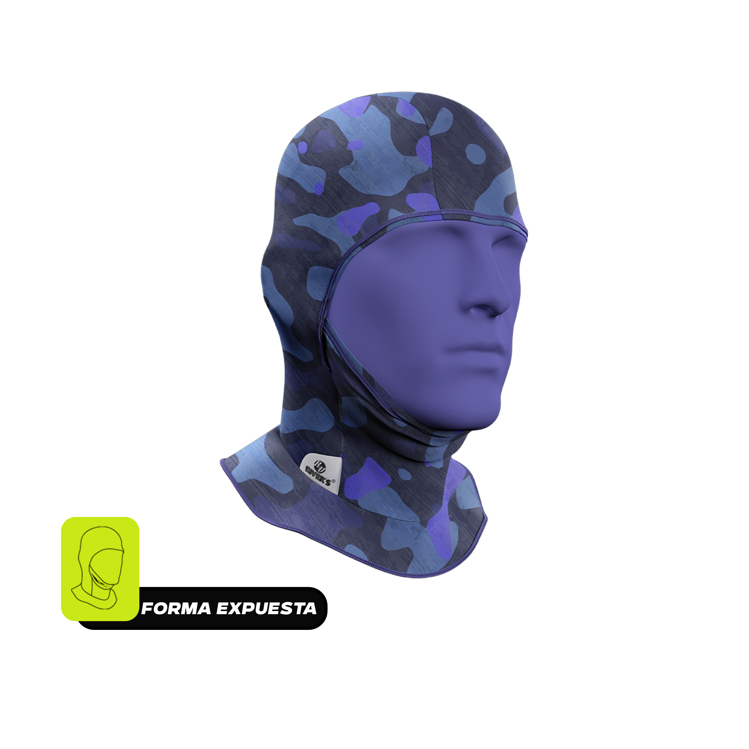 Balaclava Tri-Funcional Rivers® Camo Índigo