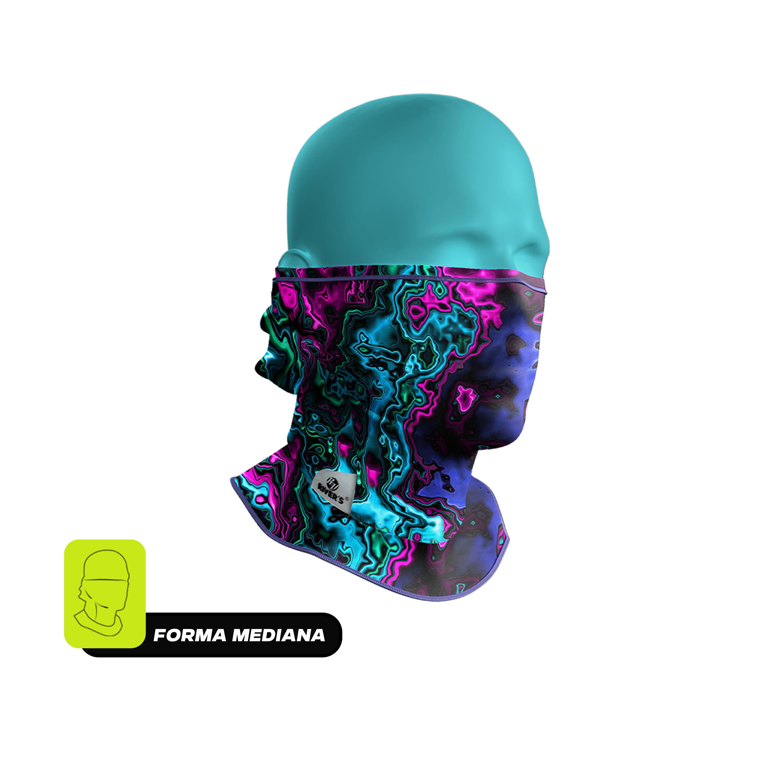 Balaclava Tri-Funcional Rivers® Fluido Neón