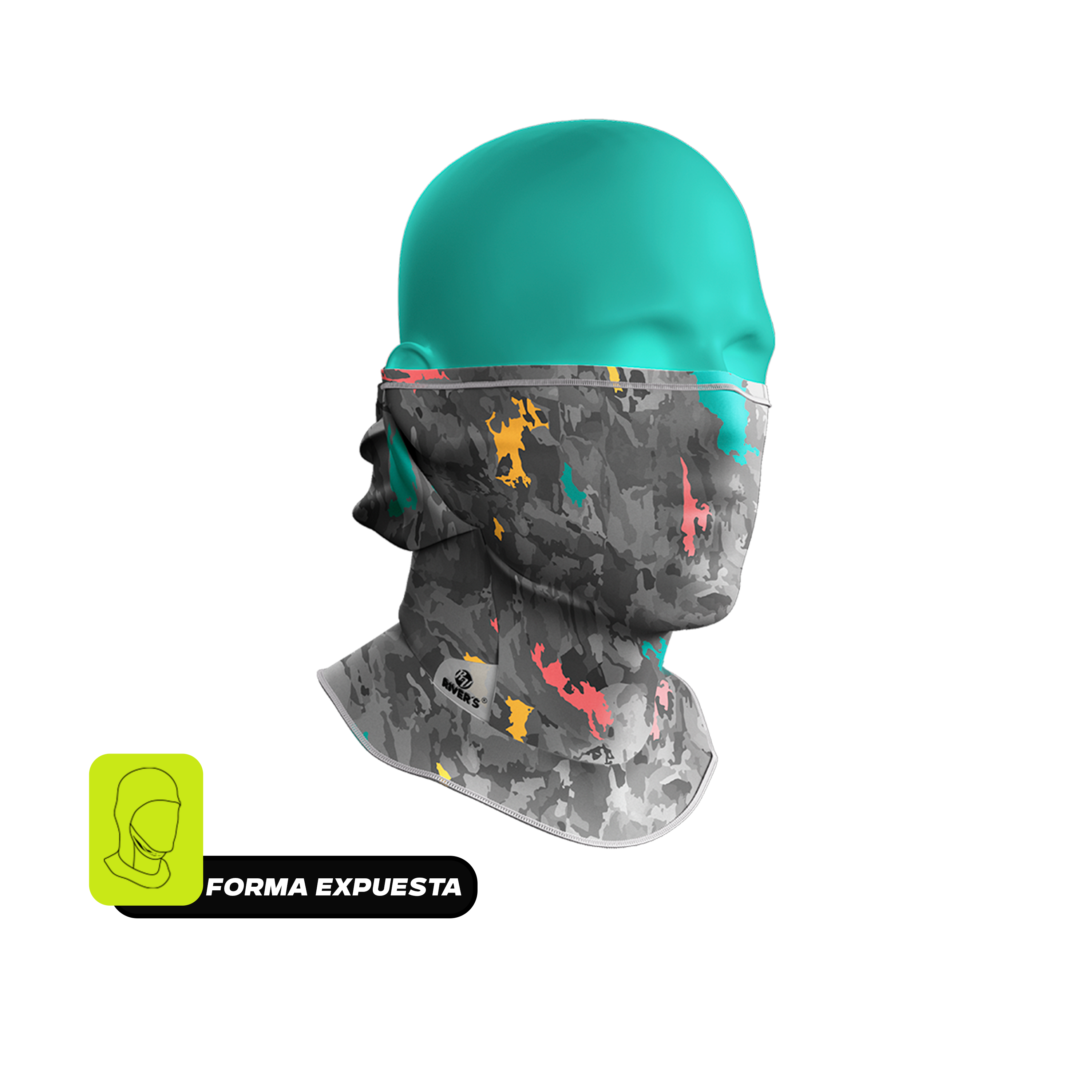 Balaclava Tri-Funcional Rivers® Camo Cromático