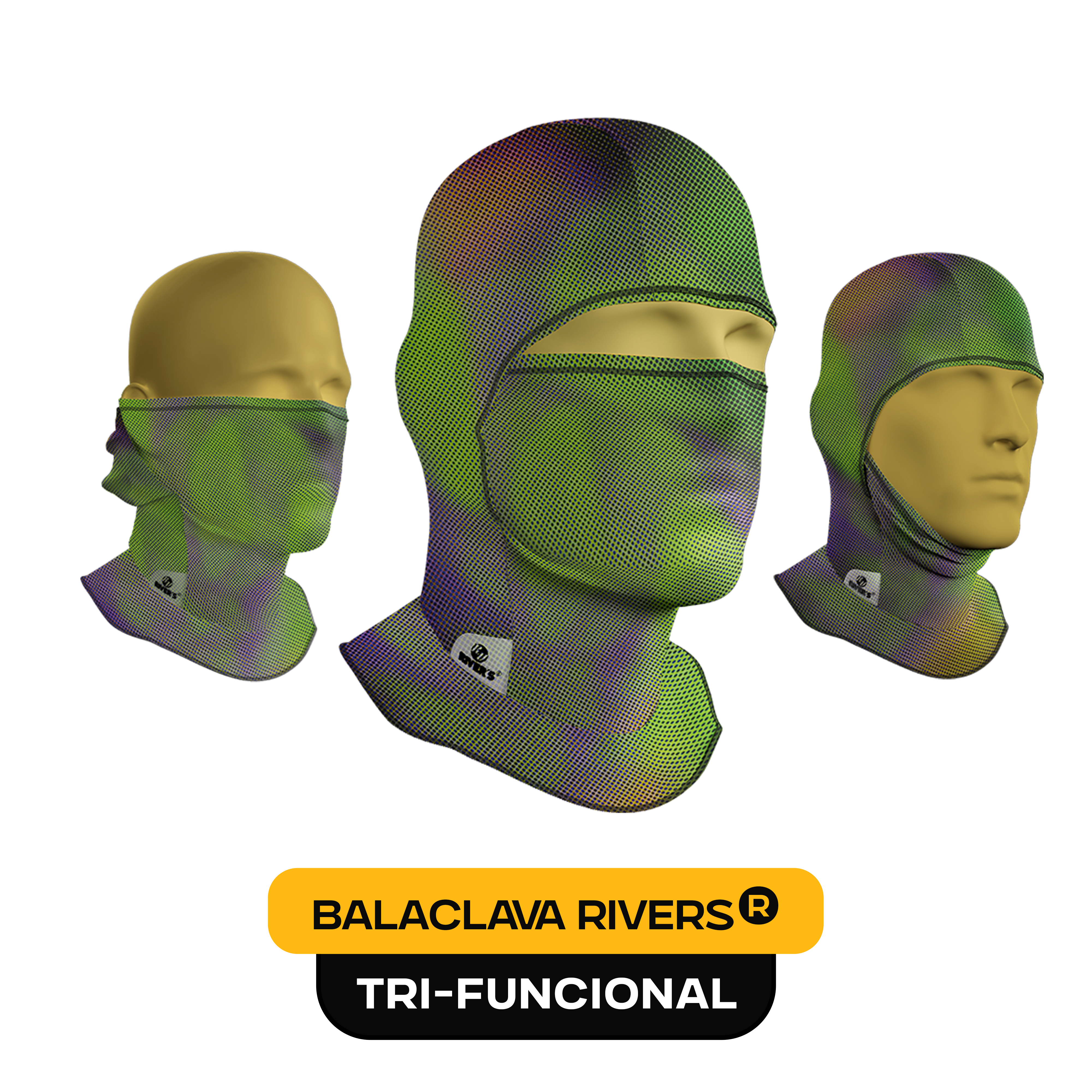 Balaclava Tri-Funcional Rivers® Malla Gradiente