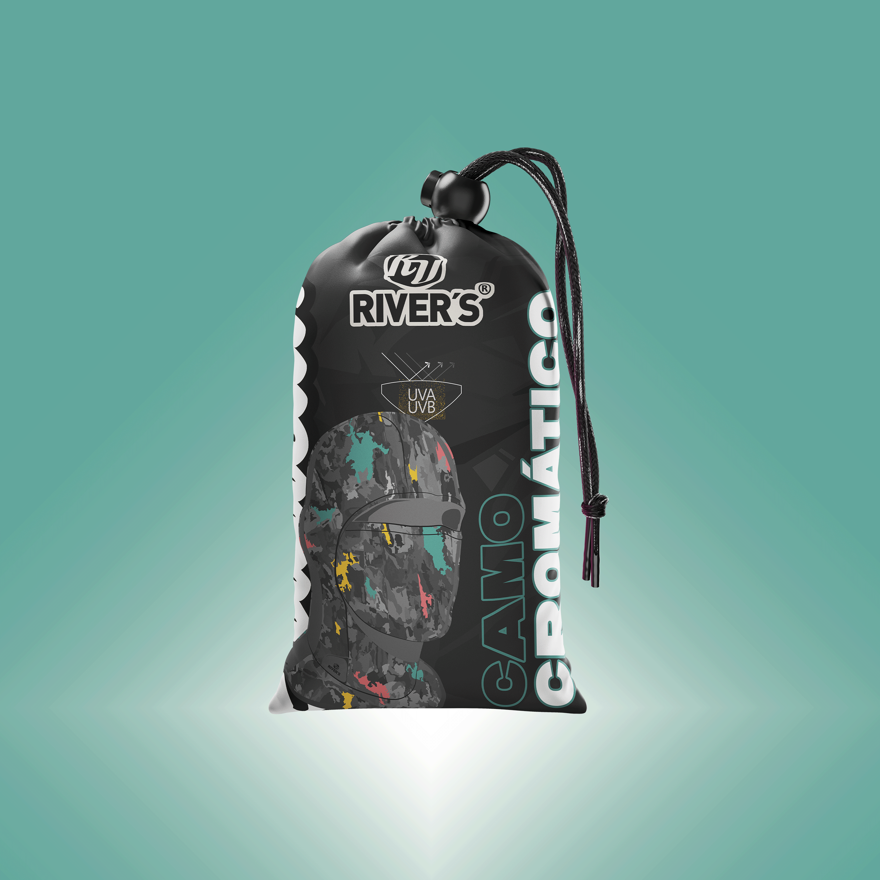 Balaclava Tri-Funcional Rivers® Camo Cromático