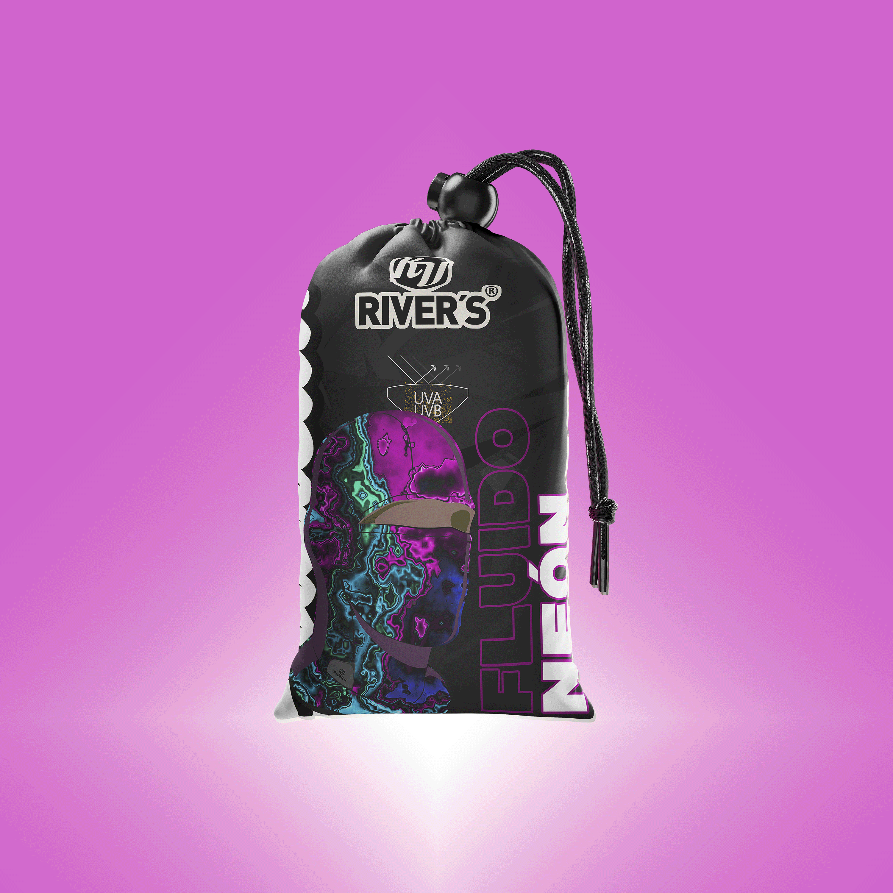 Balaclava Tri-Funcional Rivers® Fluido Neón