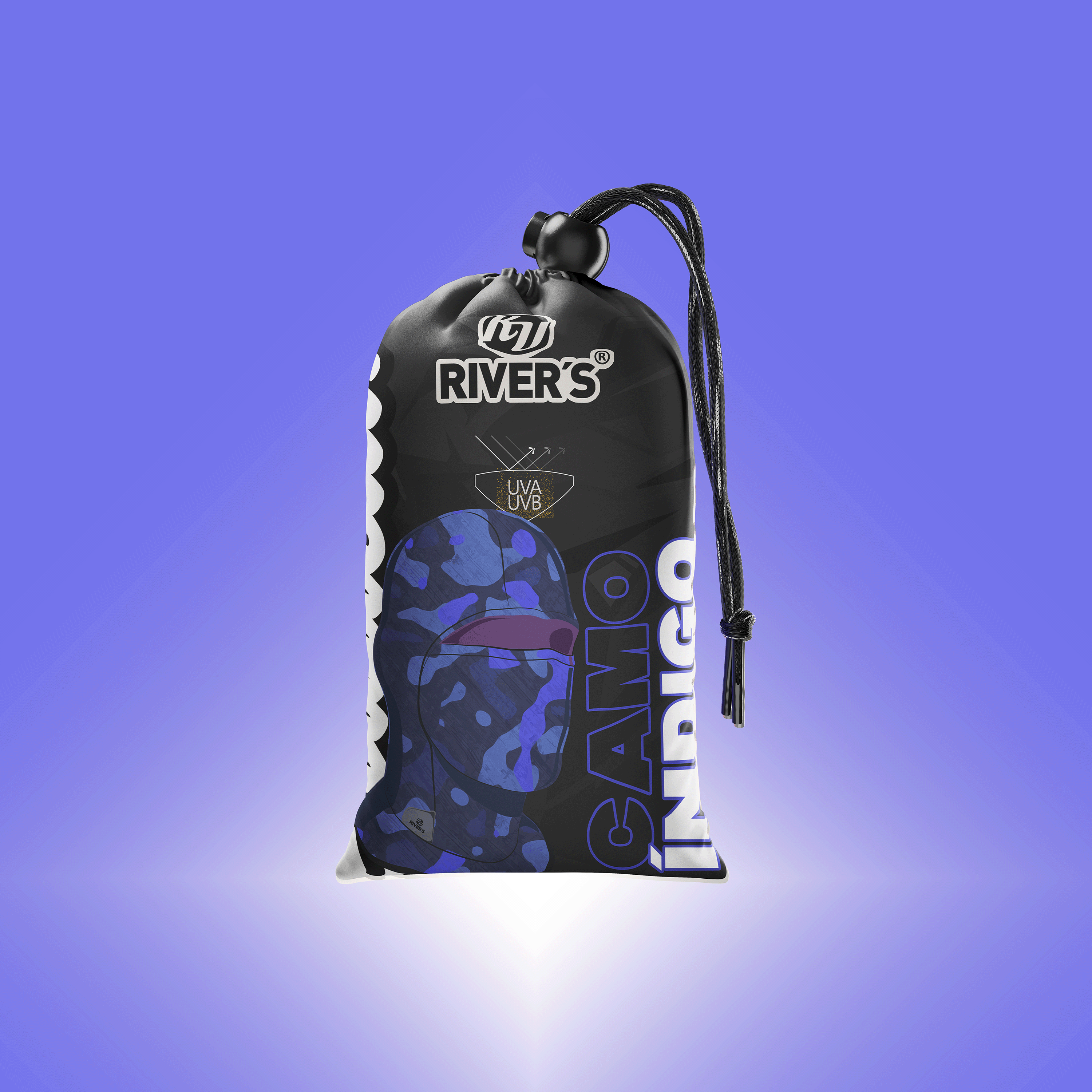Balaclava Tri-Funcional Rivers® Camo Índigo