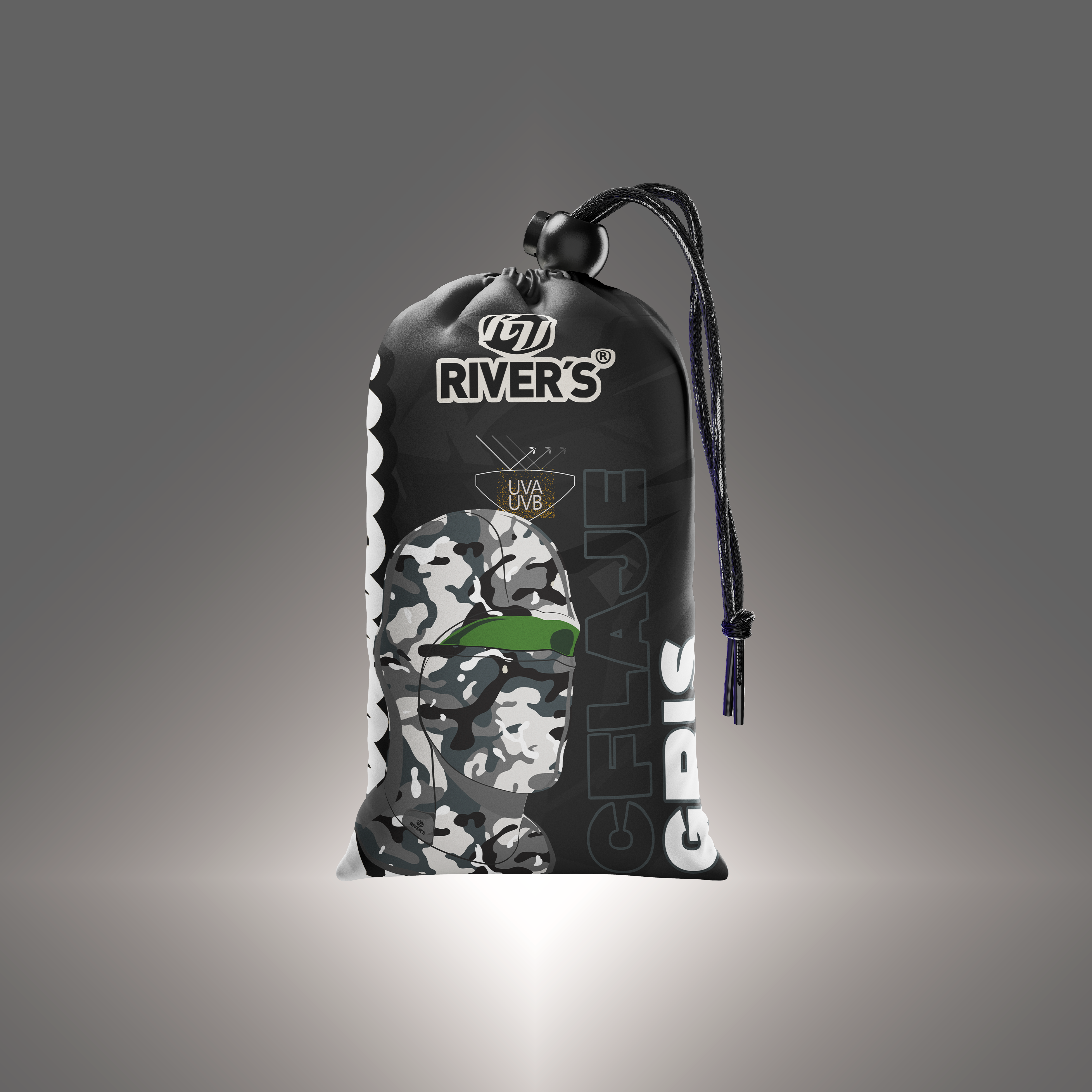 BALACLAVA Tri-funcional RIVERS®  Camuflaje Gris